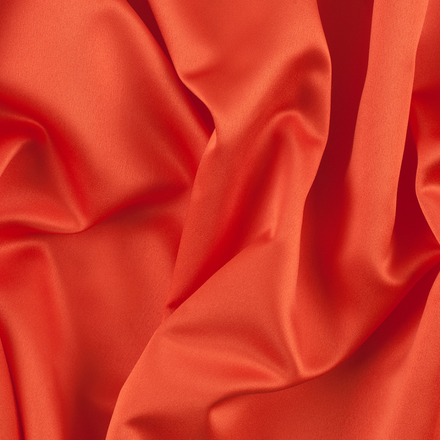 Tiger Lily Solid Polyester Satin | Mood Fabrics